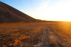Sunset in Alert Nunavut while in the field doing work on wastewater technologies